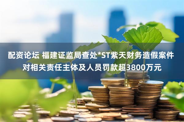配资论坛 福建证监局查处*ST紫天财务造假案件 对相关责任主体及人员罚款超3800万元