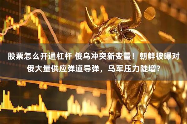 股票怎么开通杠杆 俄乌冲突新变量！朝鲜被曝对俄大量供应弹道导弹，乌军压力陡增？